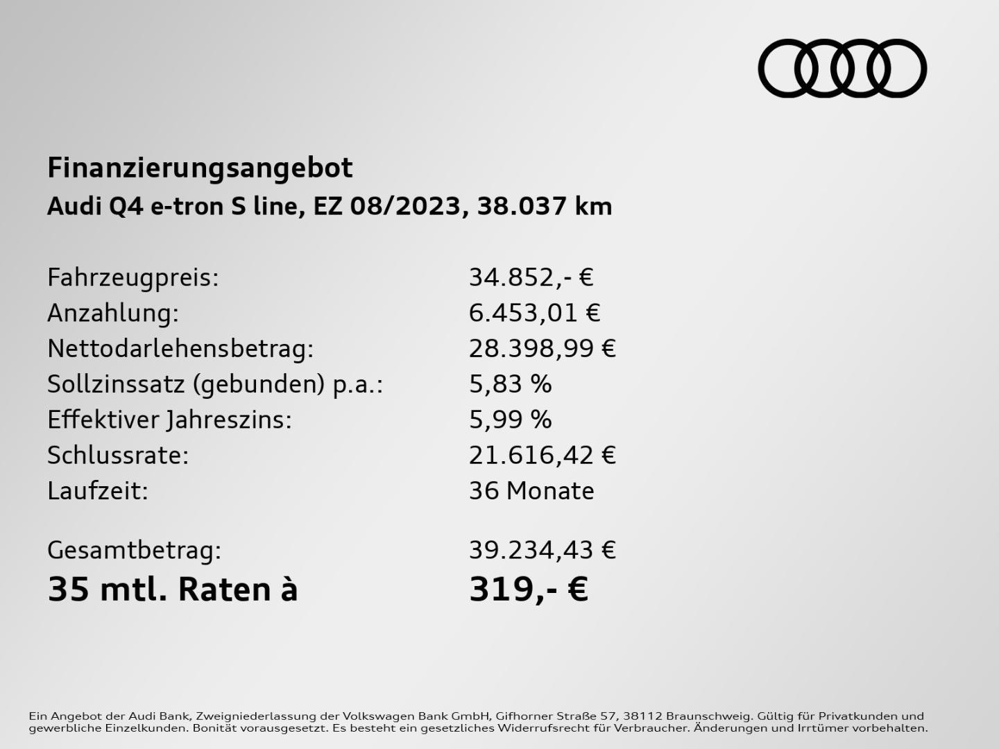 Bild über Audi Q4 e-tron 40 e-tron - für weitere Informationen kontaktieren Sie den Audi Partner