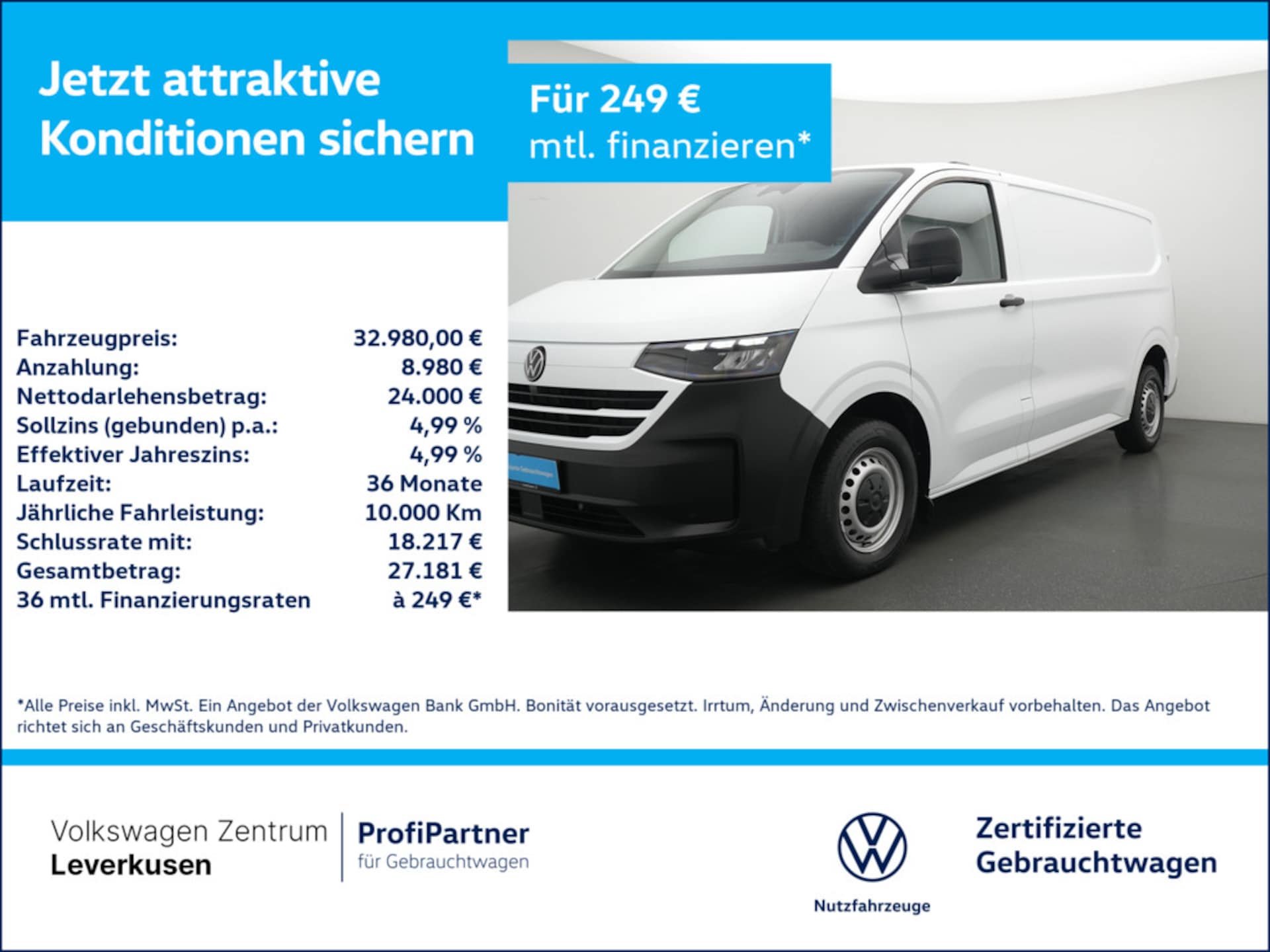 Volkswagen Transporter Kasten langer Radstand