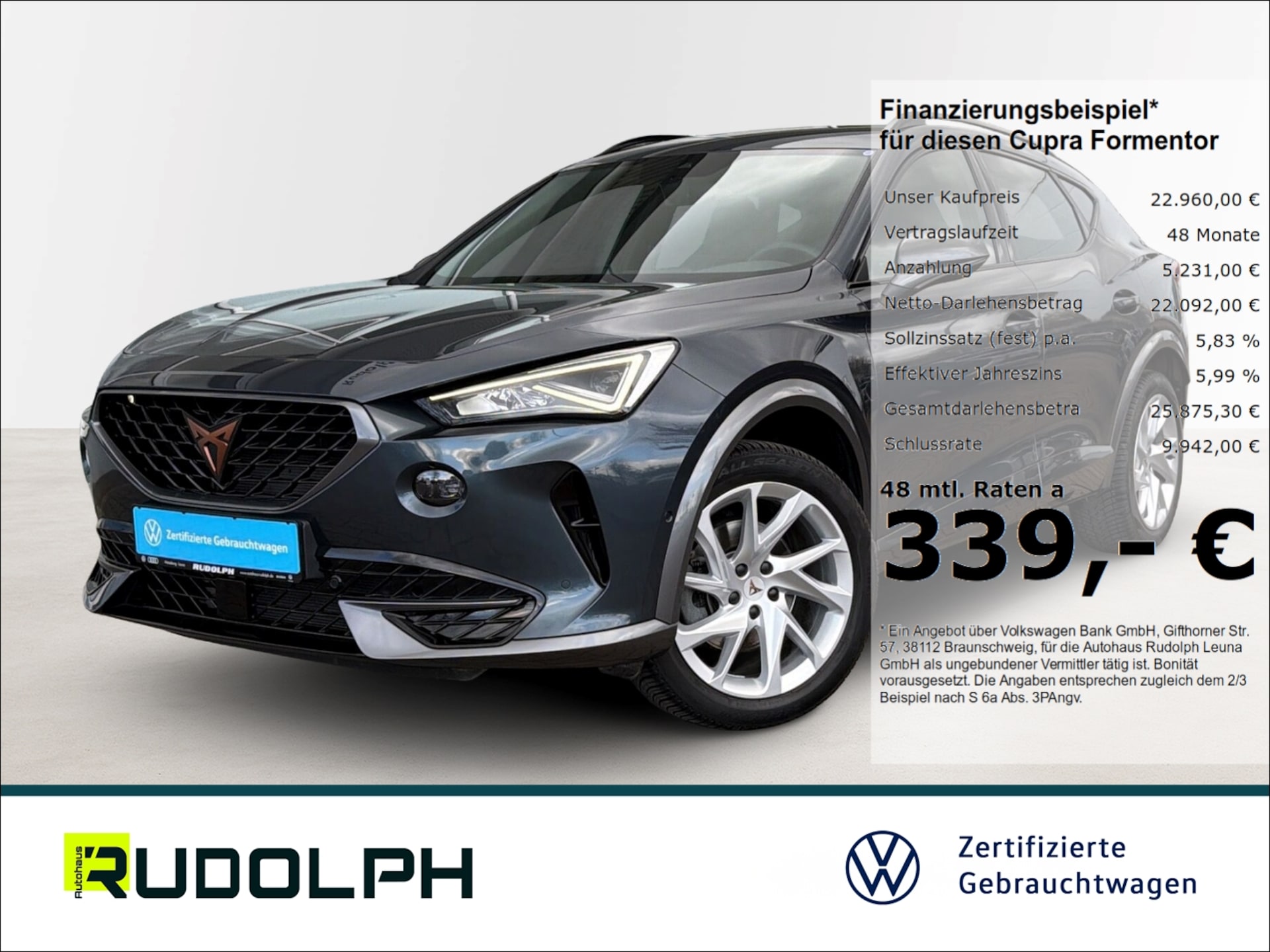 Cupra Formentor 2022 — 1.5 TSI DSG LED Navi ACC SHZ Fernlichtass.