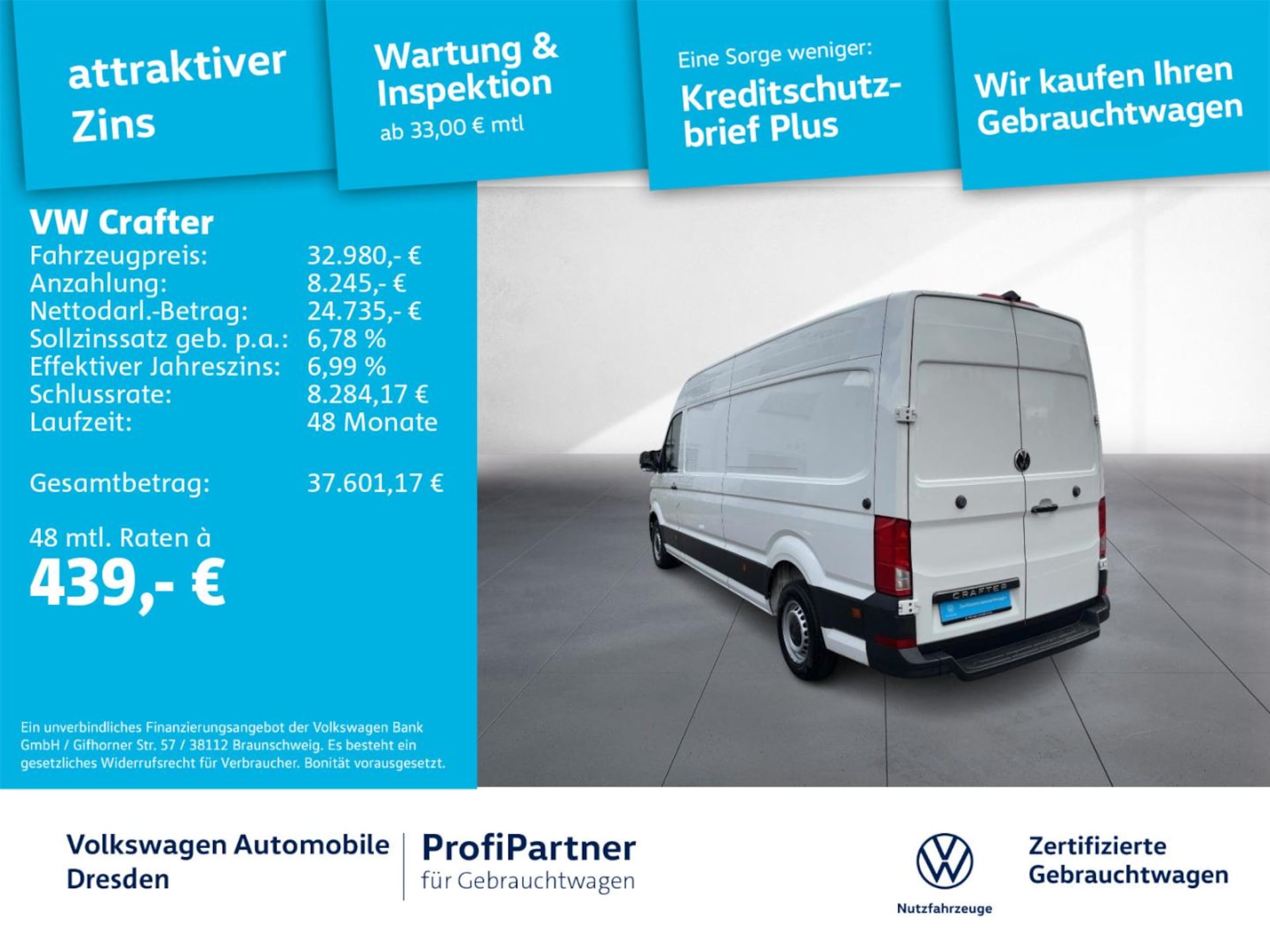 Volkswagen Crafter Kasten langer Radstand