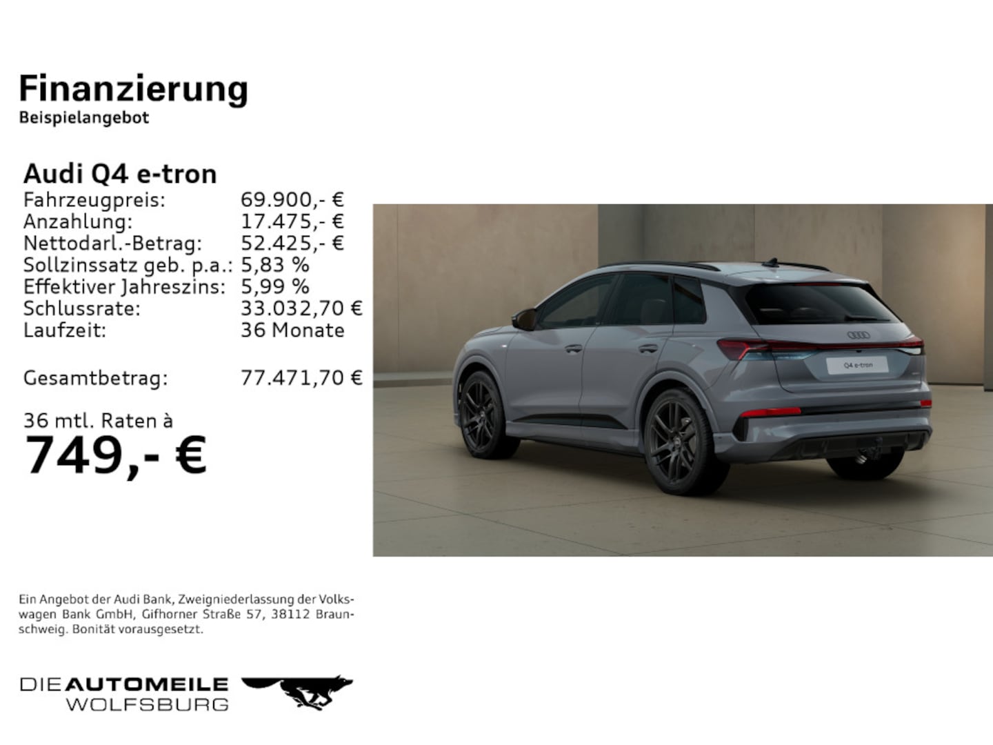 Bild über Audi Q4 SUV e-tron e-tron quattro performance 250 kW - für weitere Informationen kontaktieren Sie den Audi Partner