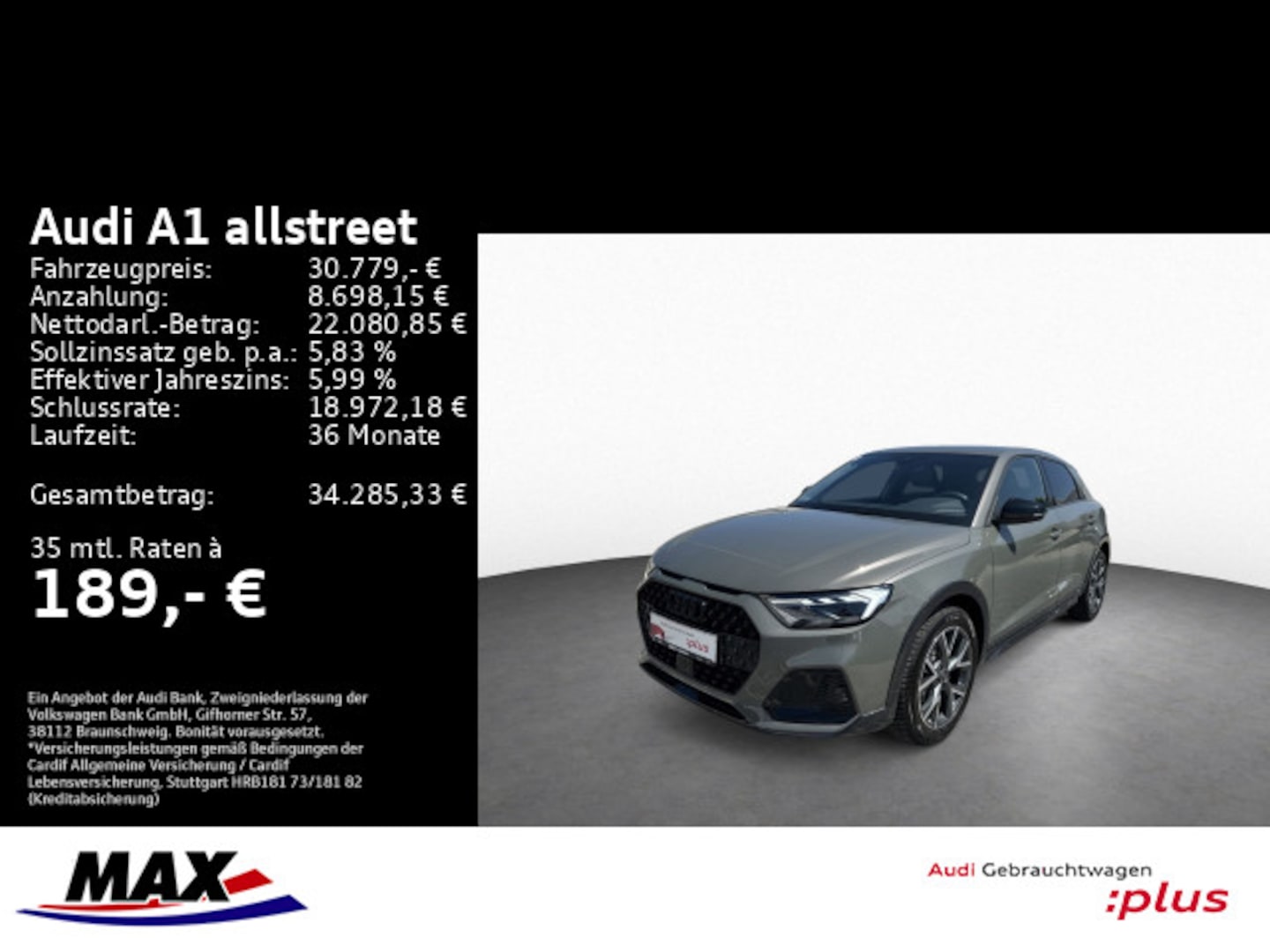 Bild über Audi A1 allstreet 35 TFSI S tronic - für weitere Informationen kontaktieren Sie den Audi Partner