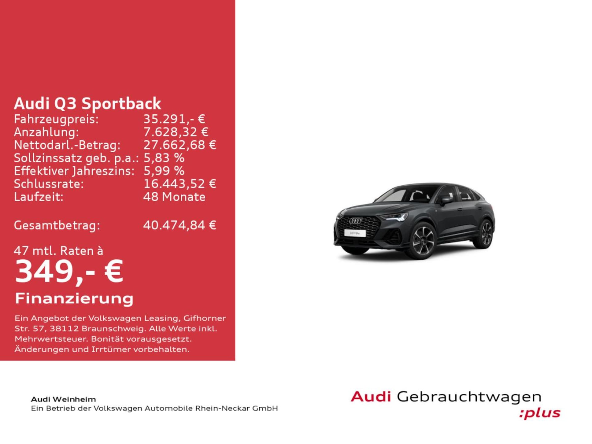 Audi Q3 Sportback TFSI e S line