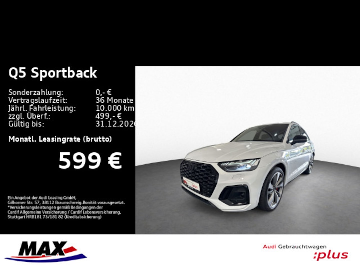 Bild über Audi Q5 Sportback TFSI e S line business 55 TFSI e quattro S tronic - für weitere Informationen kontaktieren Sie den Audi Partner