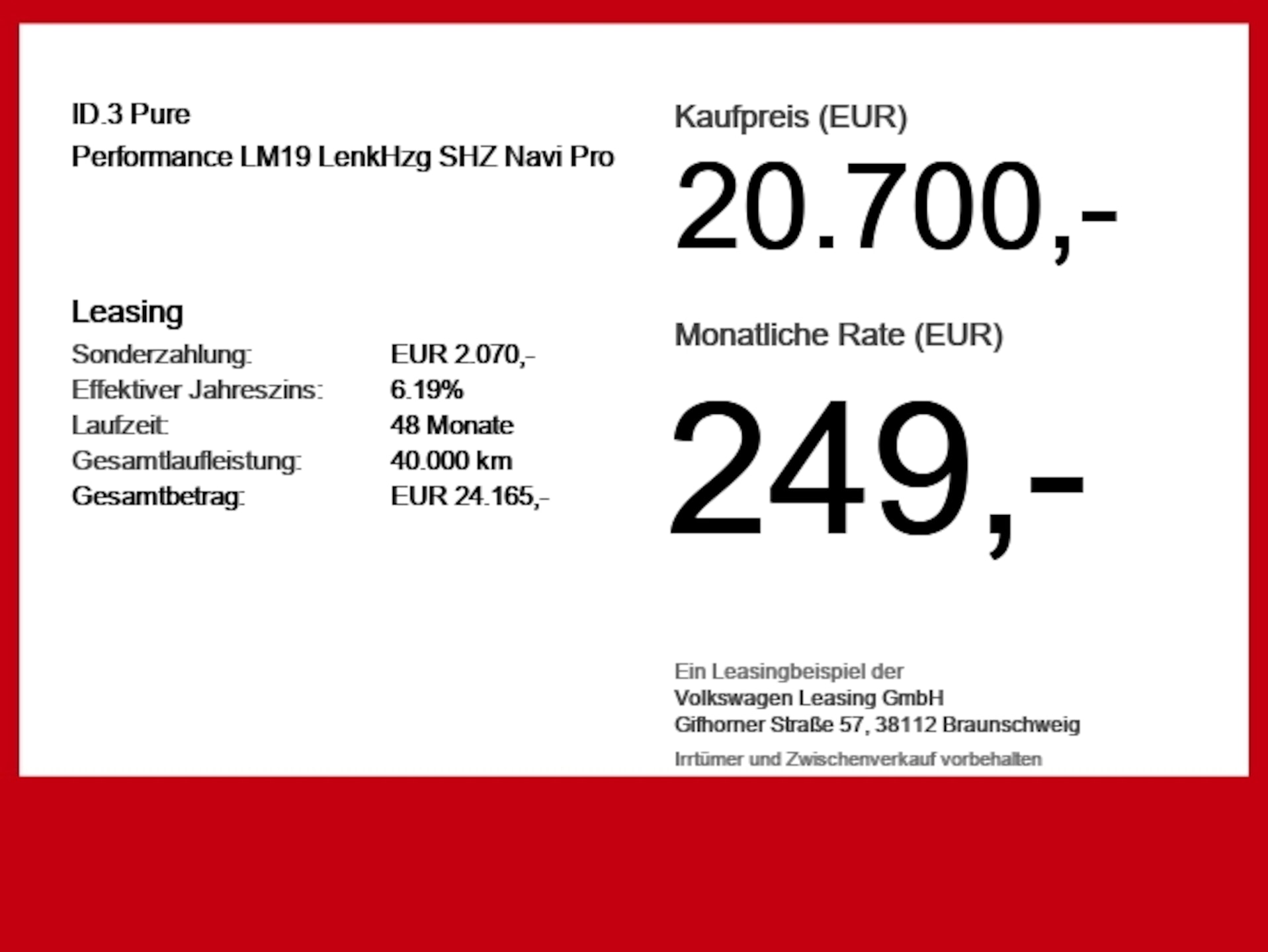 Volkswagen ID.3 Pure Performance