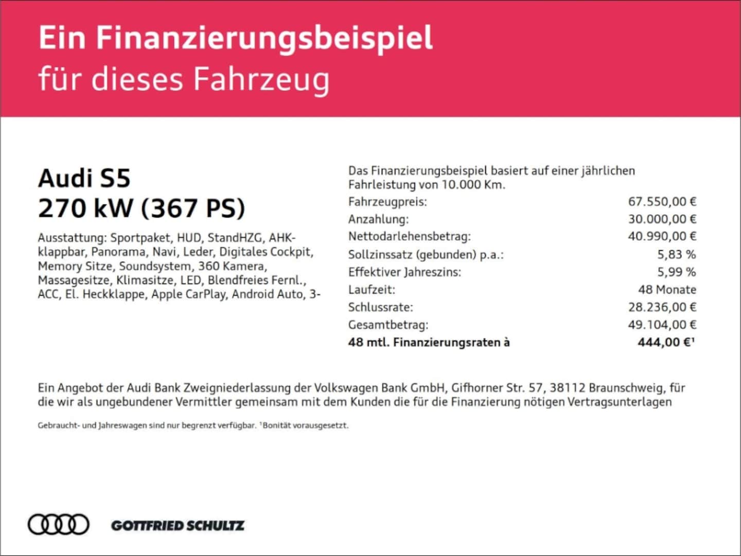 Bild über Audi S5 Avant edition one TFSI 270 kW S tronic - für weitere Informationen kontaktieren Sie den Audi Partner