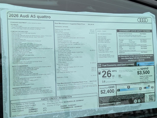 2026 Audi A5 Sedan