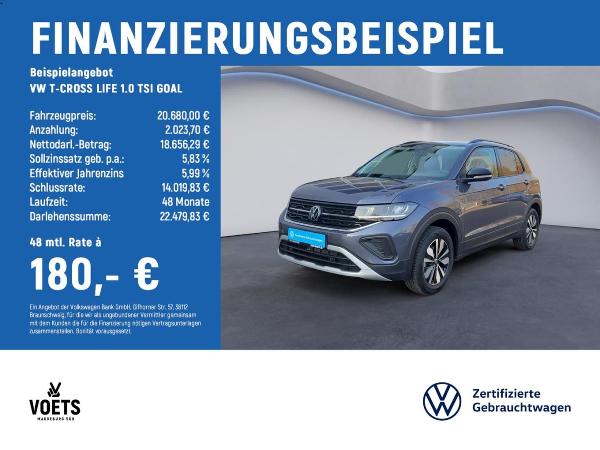 Volkswagen T-Cross 2025 — T-CROSS LIFE 1.0 TSI GOAL LED+NAVI+ACC+APP-CON.