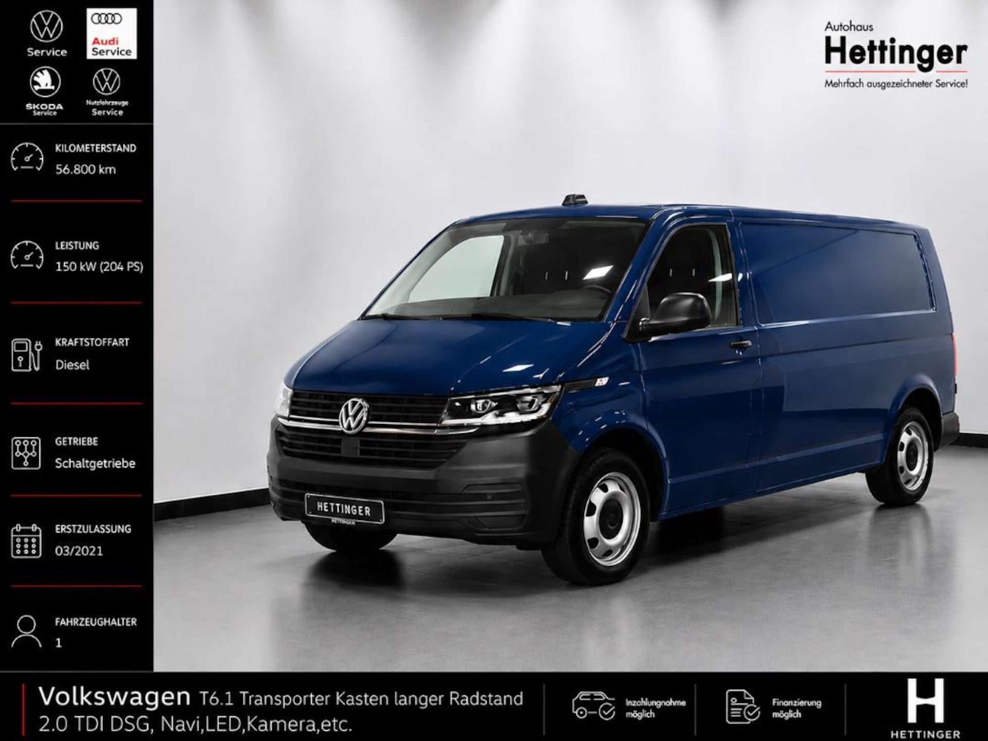 Volkswagen T6.1 Transporter Kasten langer Radstand