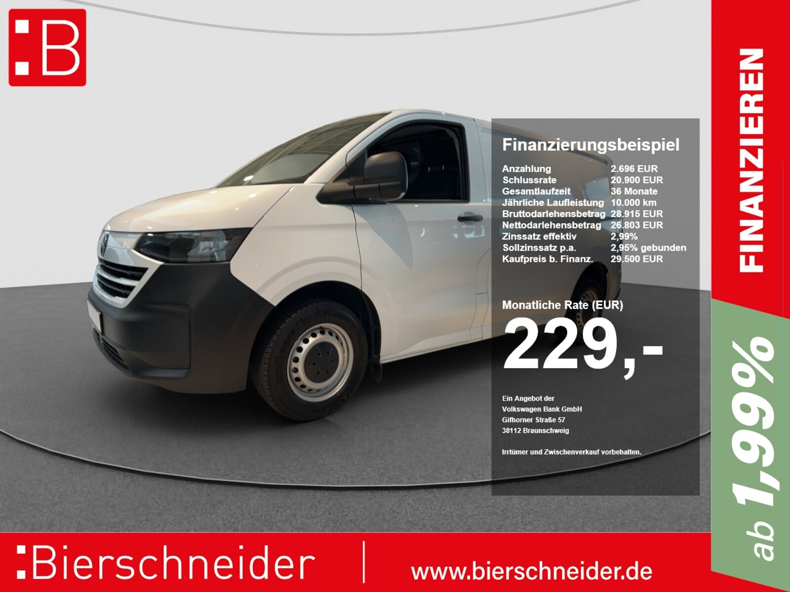 Volkswagen Transporter Kasten kurzer Radstand