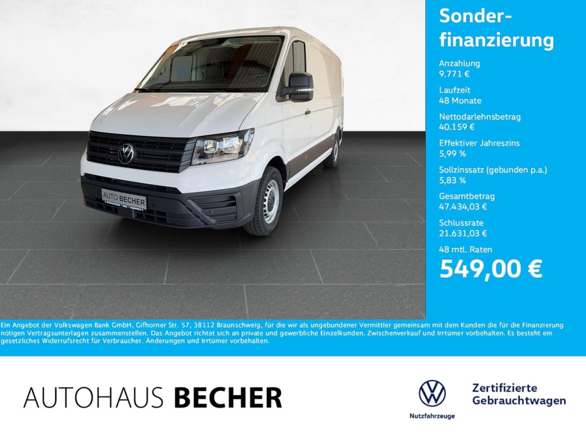 Volkswagen Crafter Kasten mittlerer Radstand