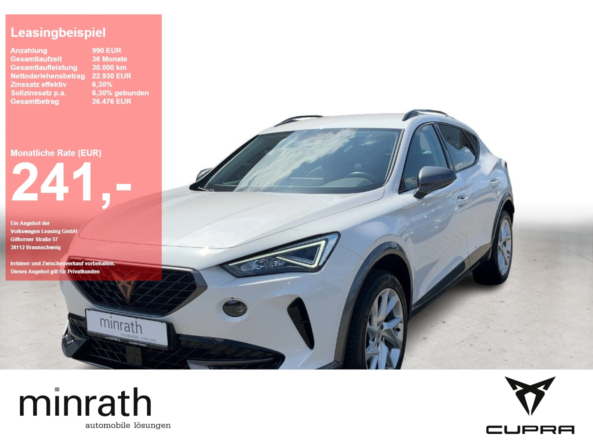 Cupra Formentor 2024 — 1.5 TSI DSG ACC+LED+NAVI+RFK+SHZ+PDC