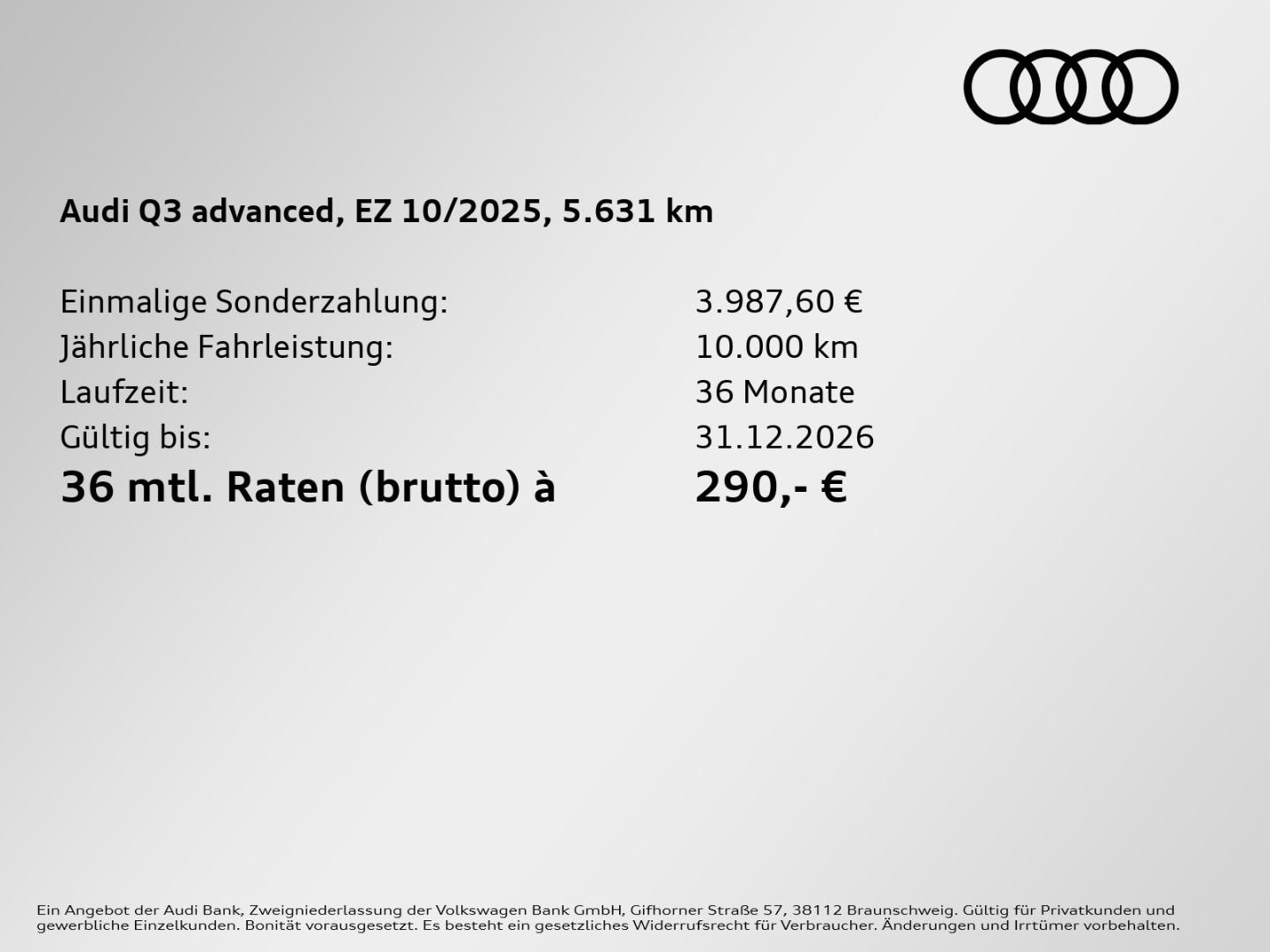 Bild über Audi Q3 TFSI quattro 180 kW S tronic - für weitere Informationen kontaktieren Sie den Audi Partner