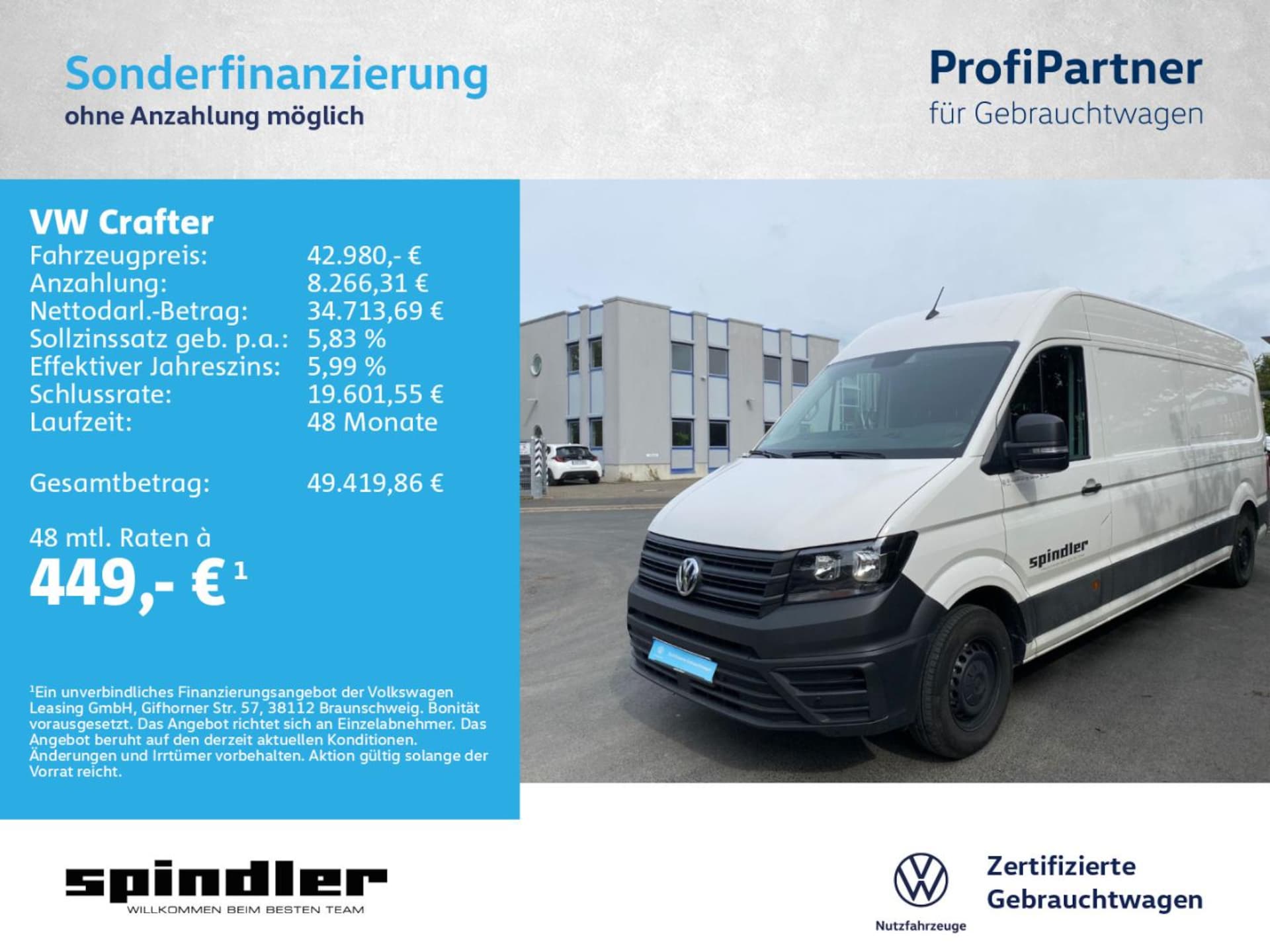 Volkswagen Crafter Kasten langer Radstand