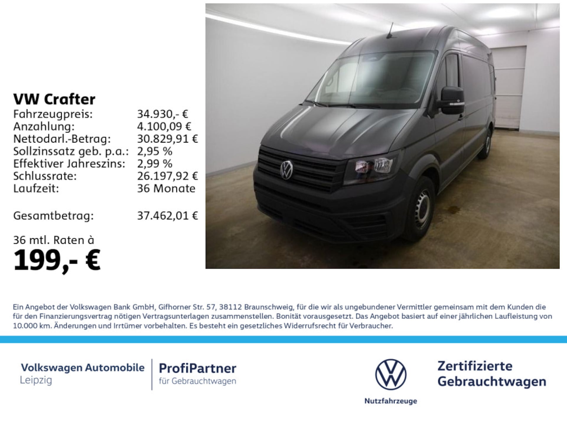 Volkswagen Crafter Kasten mittlerer Radstand