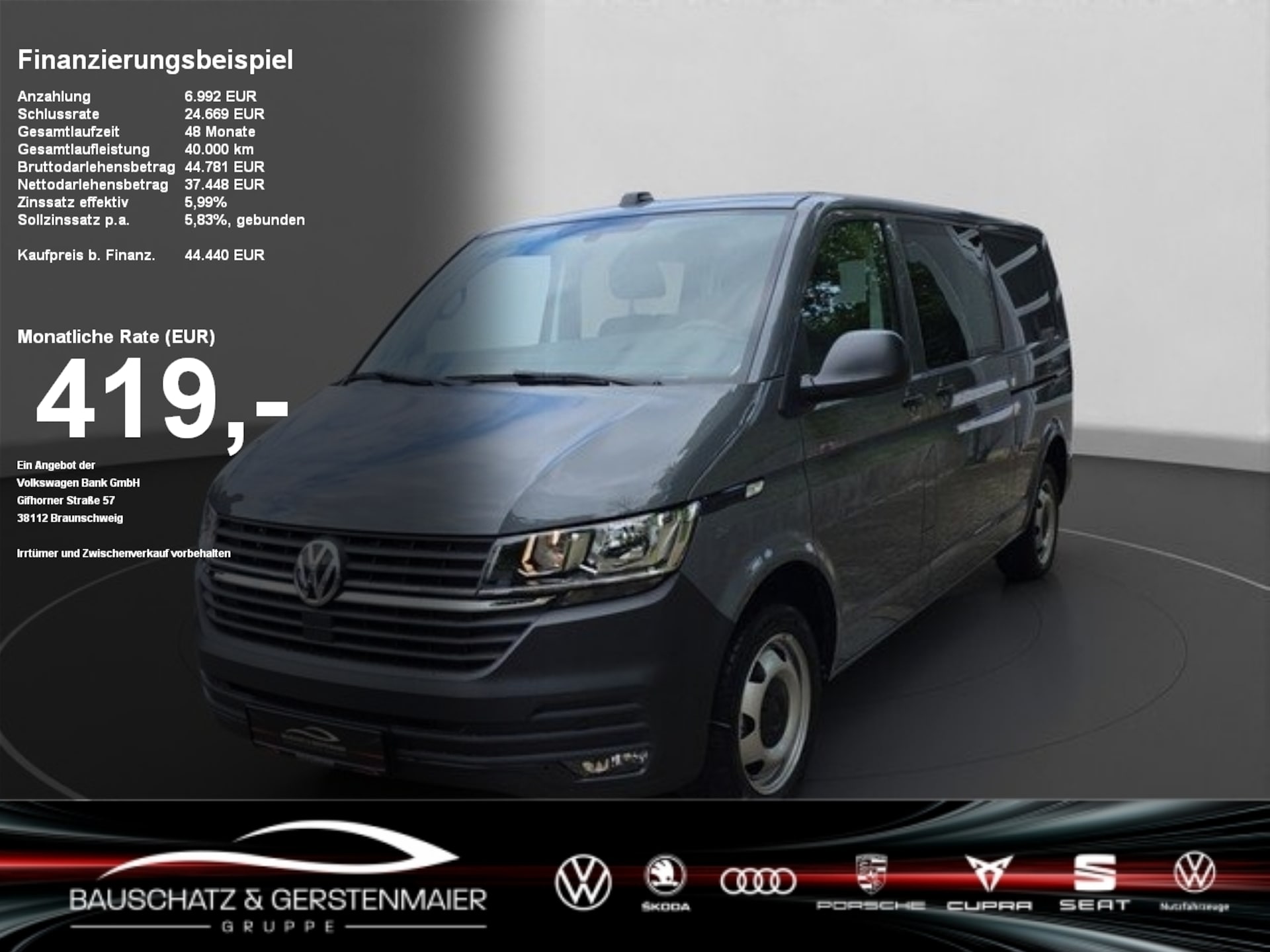 Volkswagen T6.1 Transporter Kasten langer Radstand