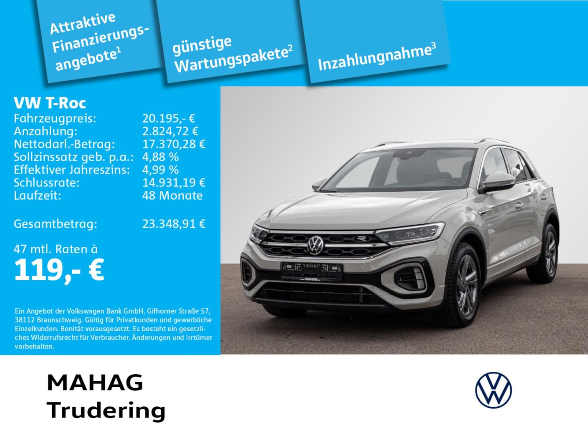 Volkswagen T-Roc 2024 — T-ROC 1.0 TSI R-Line LED+ ParkAssist App 6-Gang