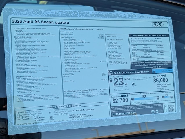 2026 Audi A6 Sedan