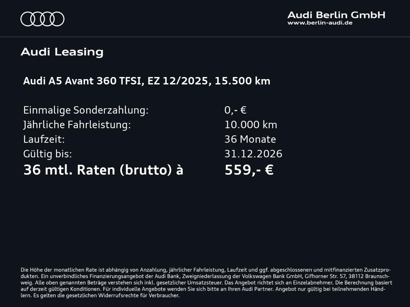 Bild über Audi A5 Avant TFSI quattro S tronic - für weitere Informationen kontaktieren Sie den Audi Partner