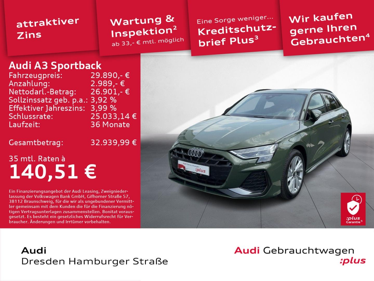 Bild über Audi A3 Sportback TFSI e S line 40 TFSI e S tronic - für weitere Informationen kontaktieren Sie den Audi Partner