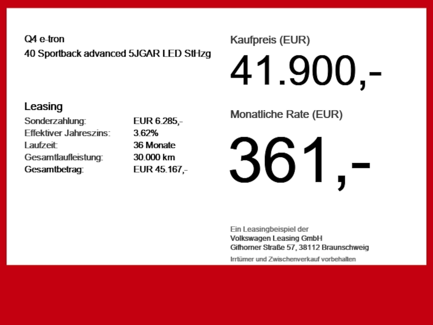 Bild über Audi Q4 Sportback e-tron 40 e-tron - für weitere Informationen kontaktieren Sie den Audi Partner