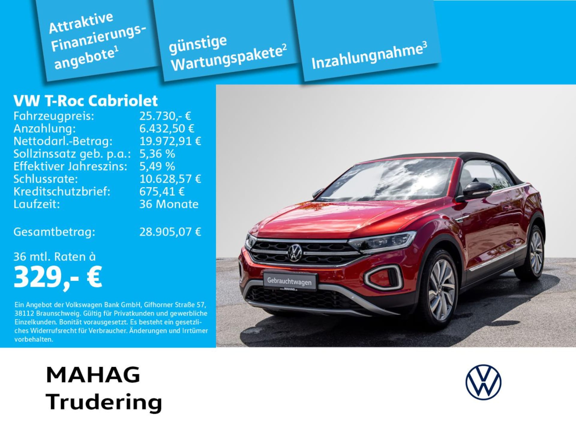Volkswagen T-Roc Cabriolet 2023 — T-Roc Cabriolet MOVE 1.5 TSI IQ.Light Navi ParkAssist RearView APP DSG
