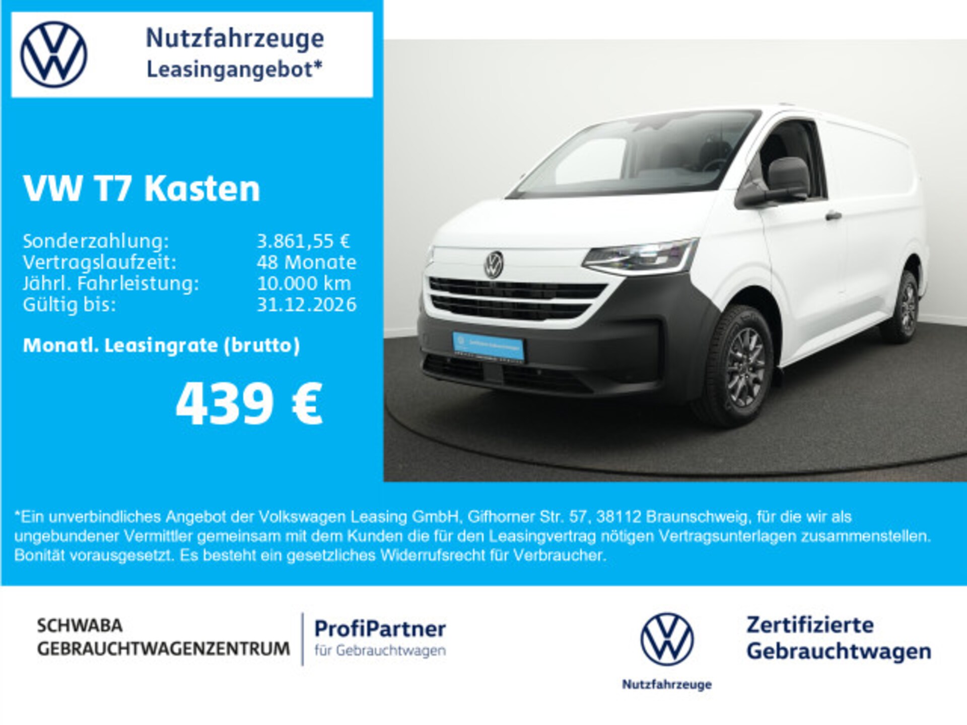 Volkswagen Transporter Kasten kurzer Radstand