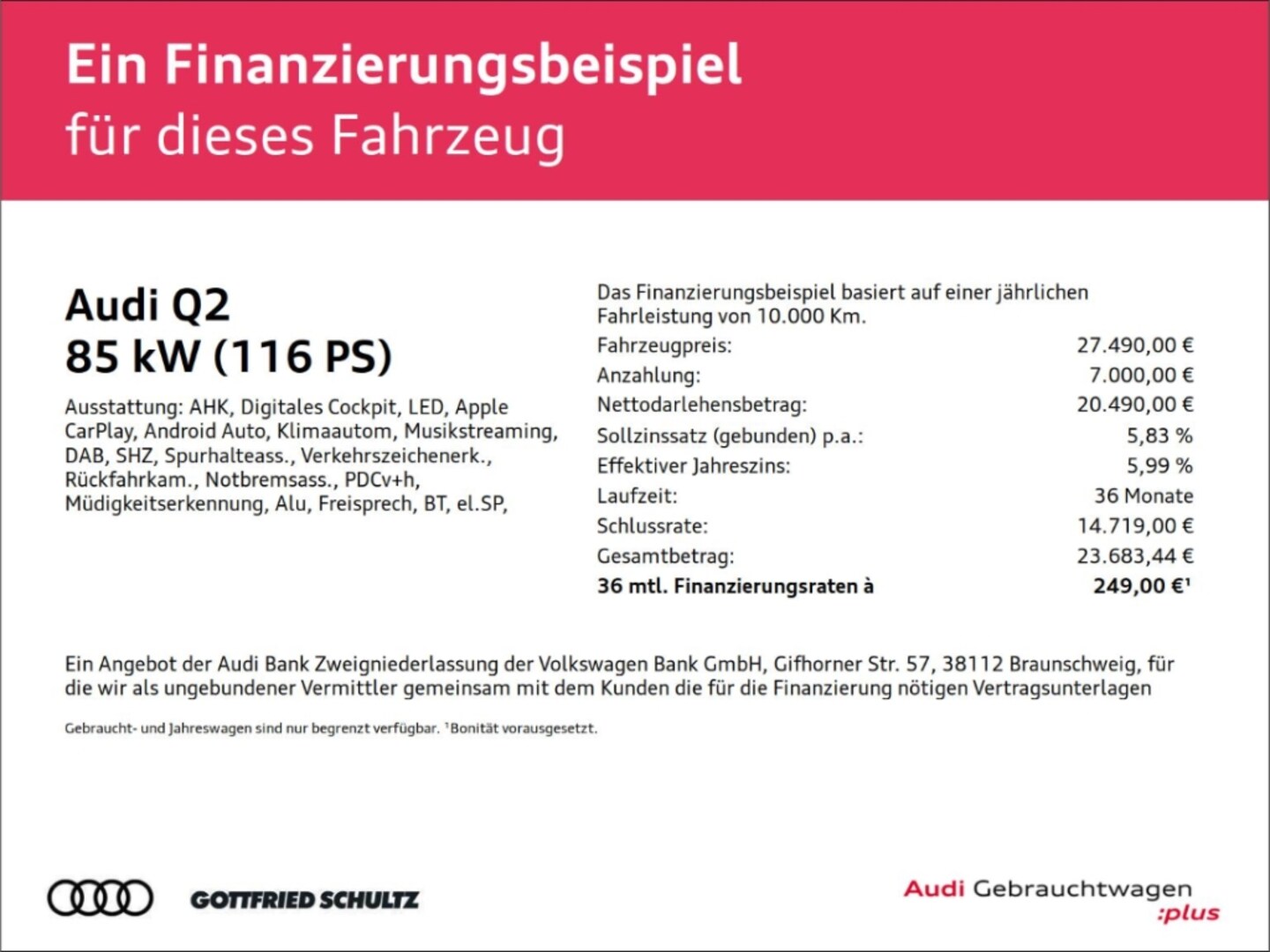 Bild über Audi Q2 30 TFSI Schaltgetriebe - für weitere Informationen kontaktieren Sie den Audi Partner