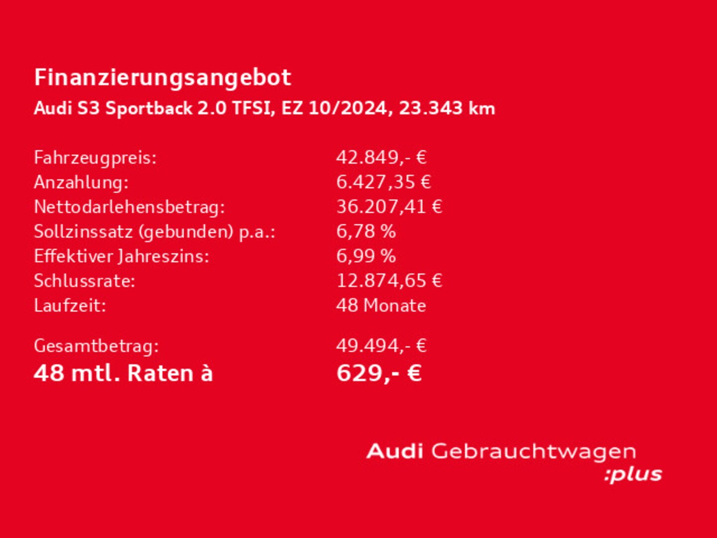 Bild über Audi S3 Sportback TFSI quattro S tronic - für weitere Informationen kontaktieren Sie den Audi Partner