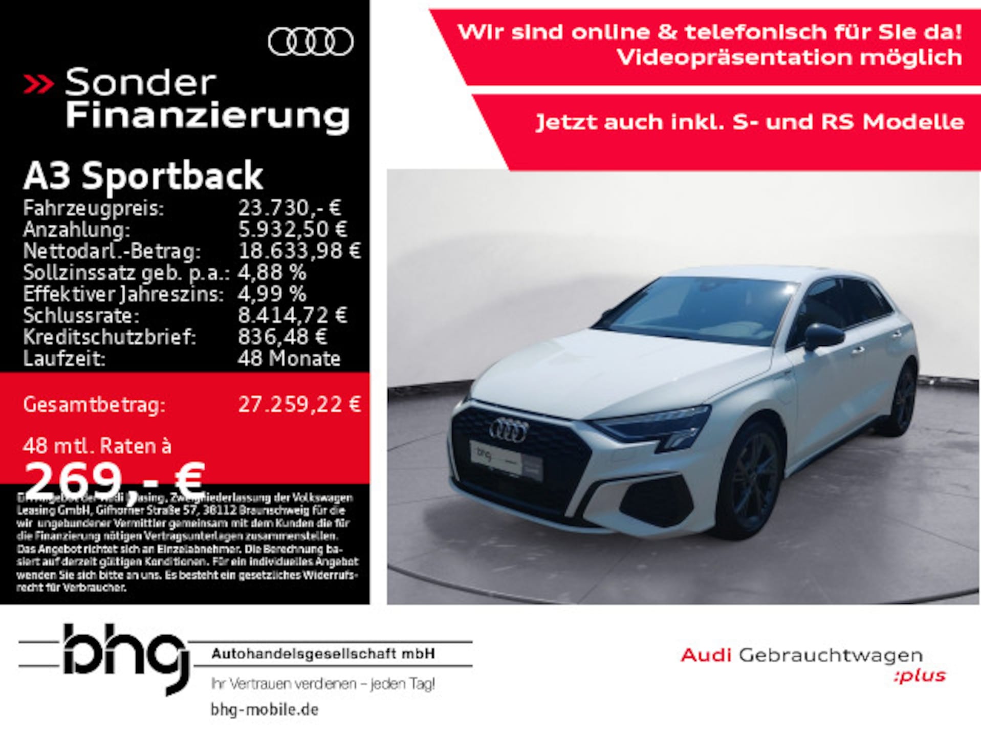 Audi A3 Sportback TFSI e S line