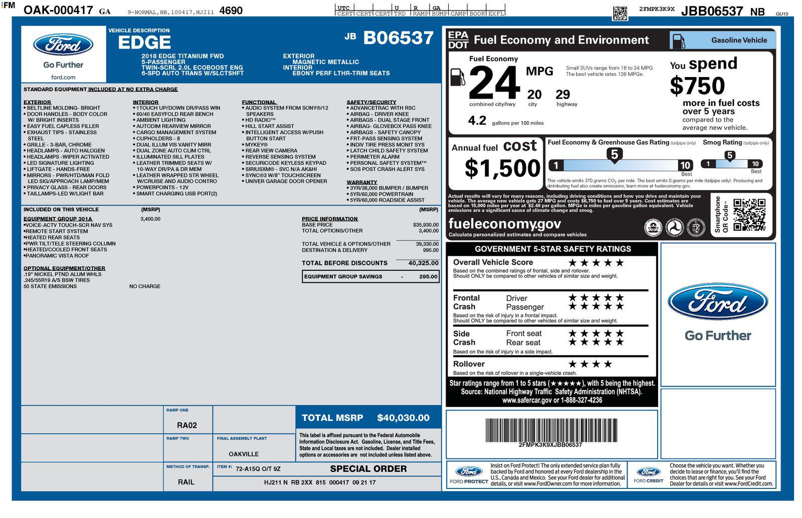 2018 Ford Edge Titanium's photo