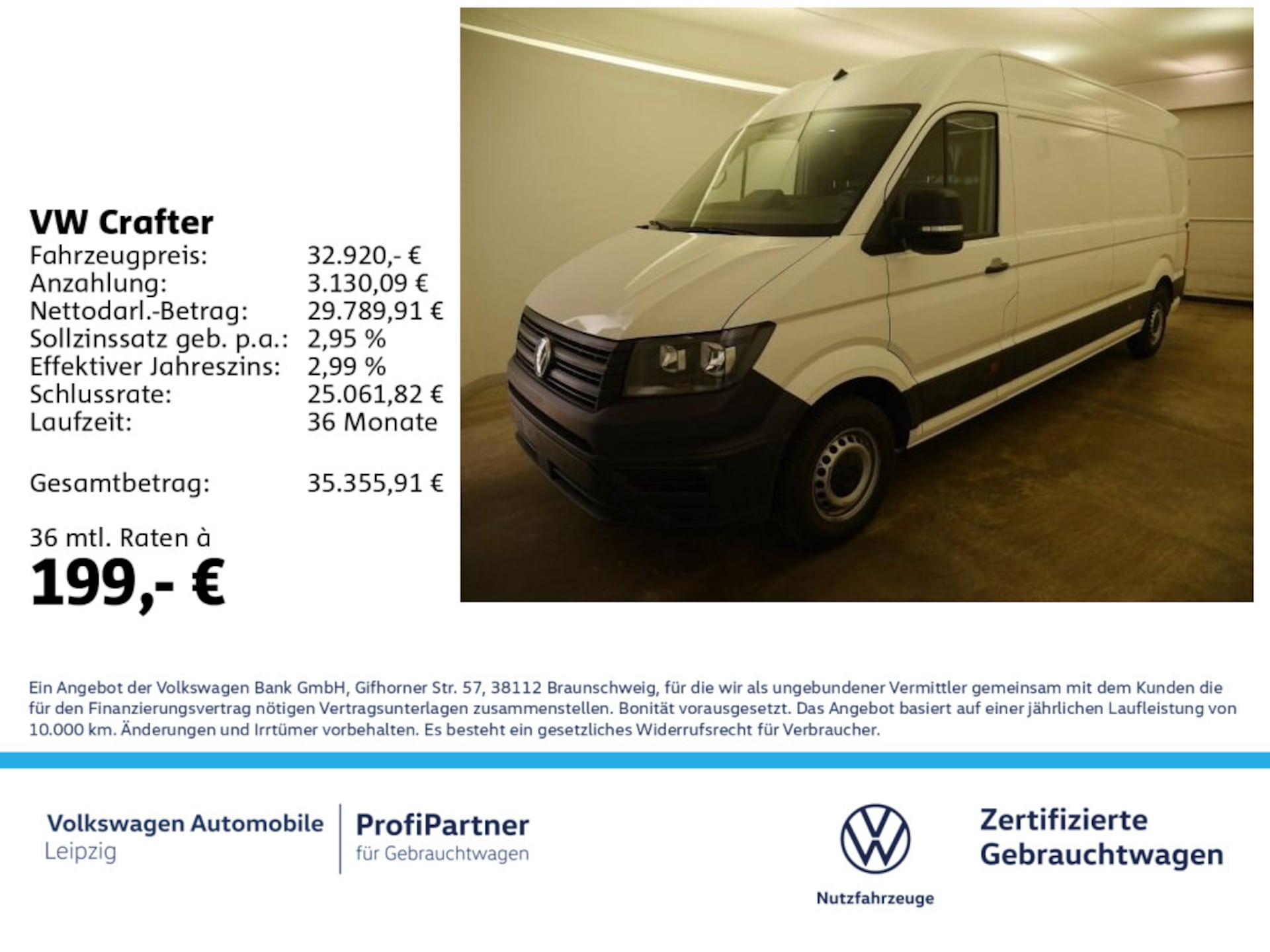 Volkswagen Crafter Kasten langer Radstand