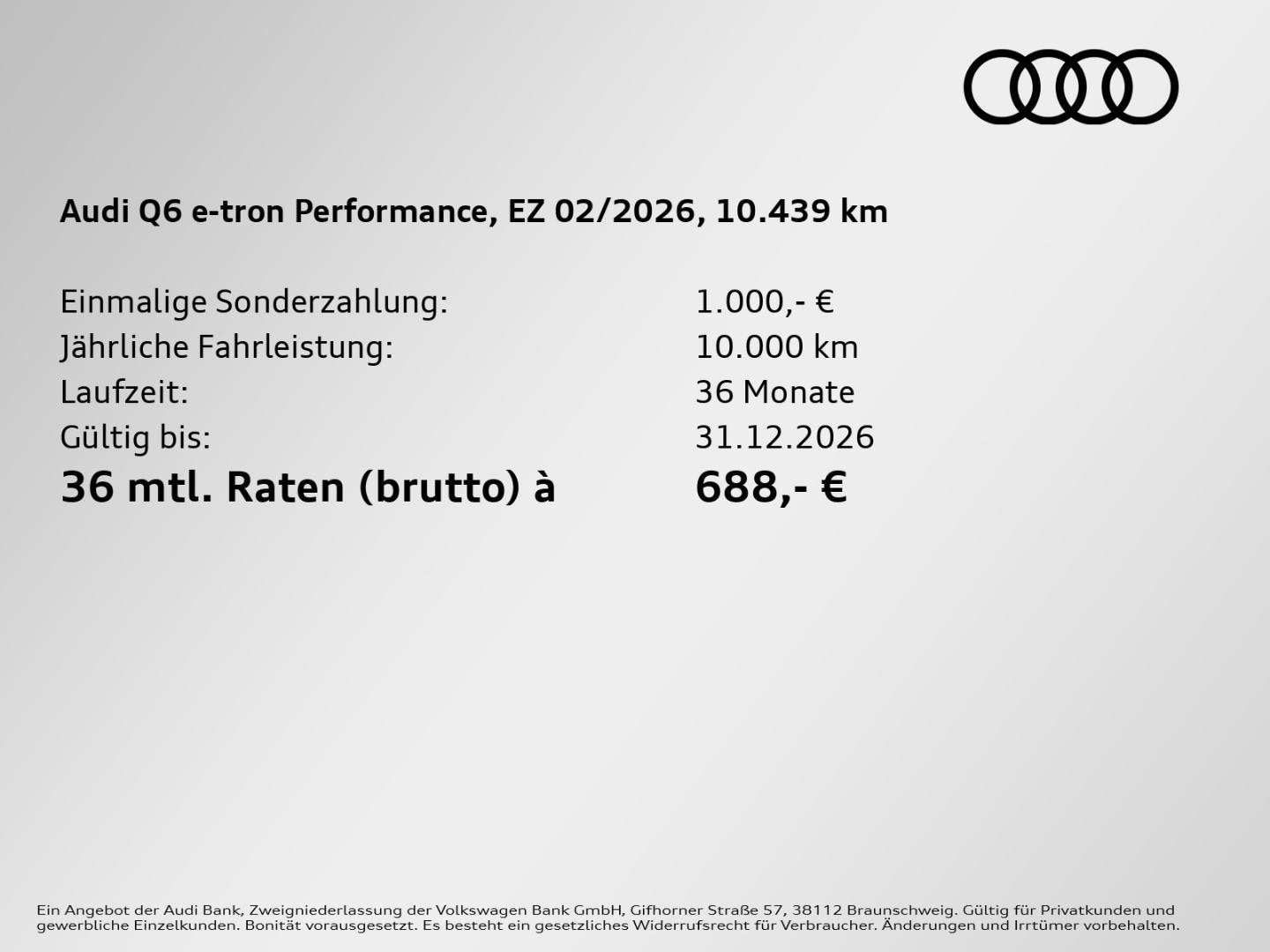 Bild über Audi Q6 SUV e-tron e-tron performance - für weitere Informationen kontaktieren Sie den Audi Partner