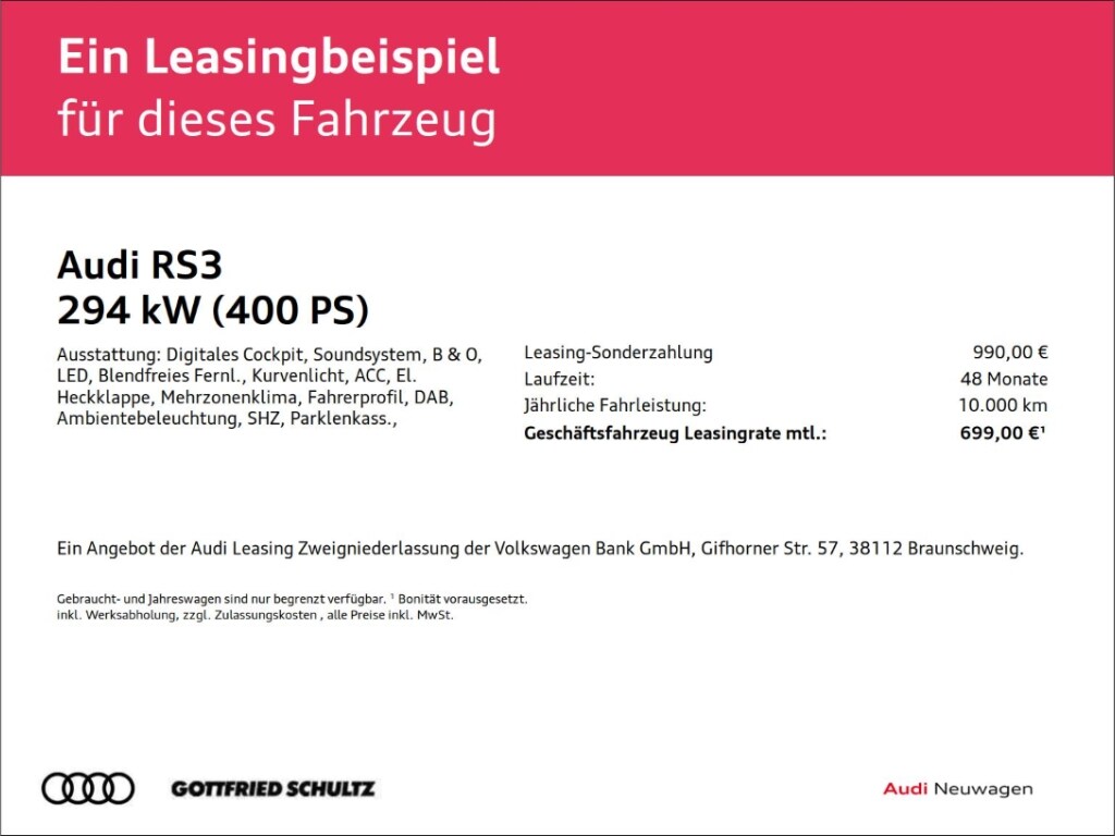 Image about Audi RS 3 Limousine TFSI quattro S tronic
