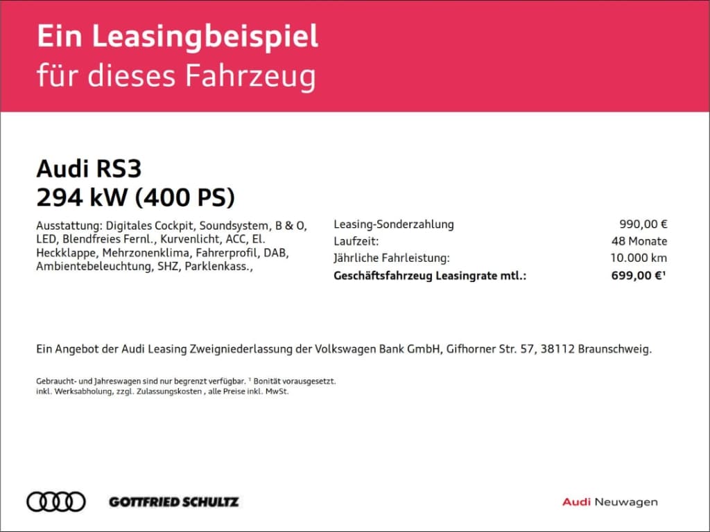 Image about Audi RS 3 Limousine TFSI quattro S tronic