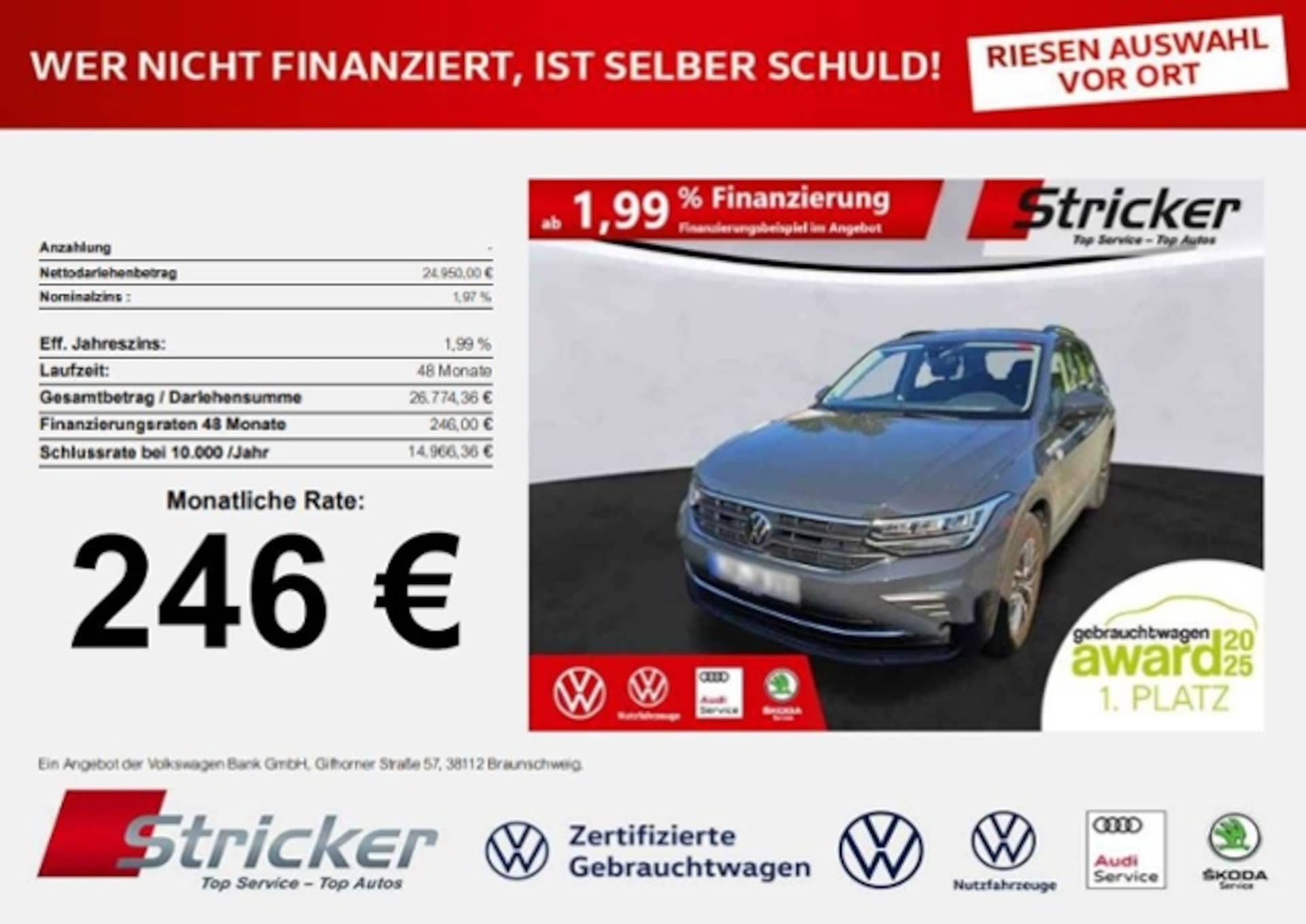 Volkswagen Tiguan 2022 — 1.4TSI e-Hybrid DSG 246,-ohne Anzahlung Navi AHK Kamera