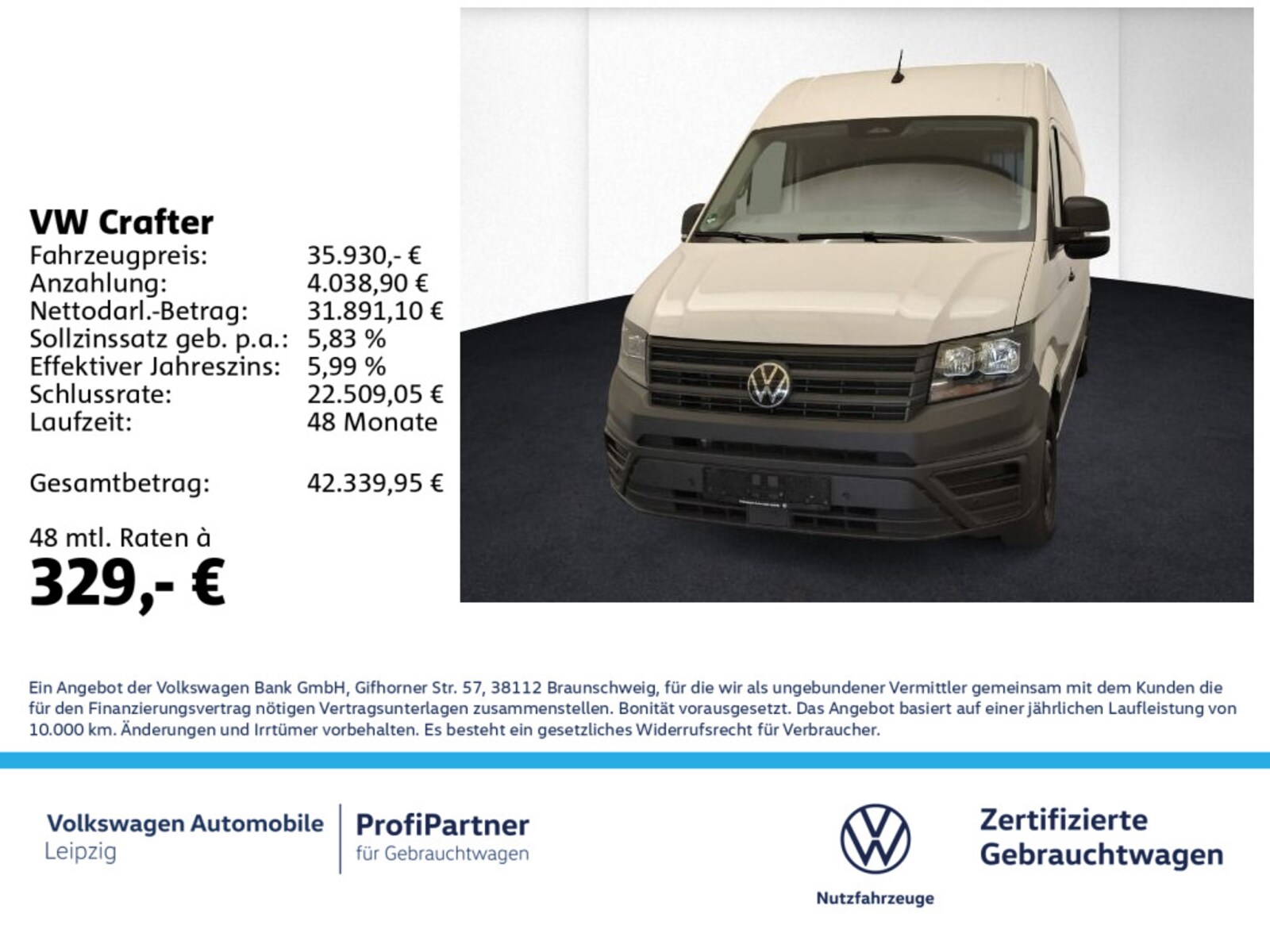 Volkswagen Crafter Kasten langer Radstand