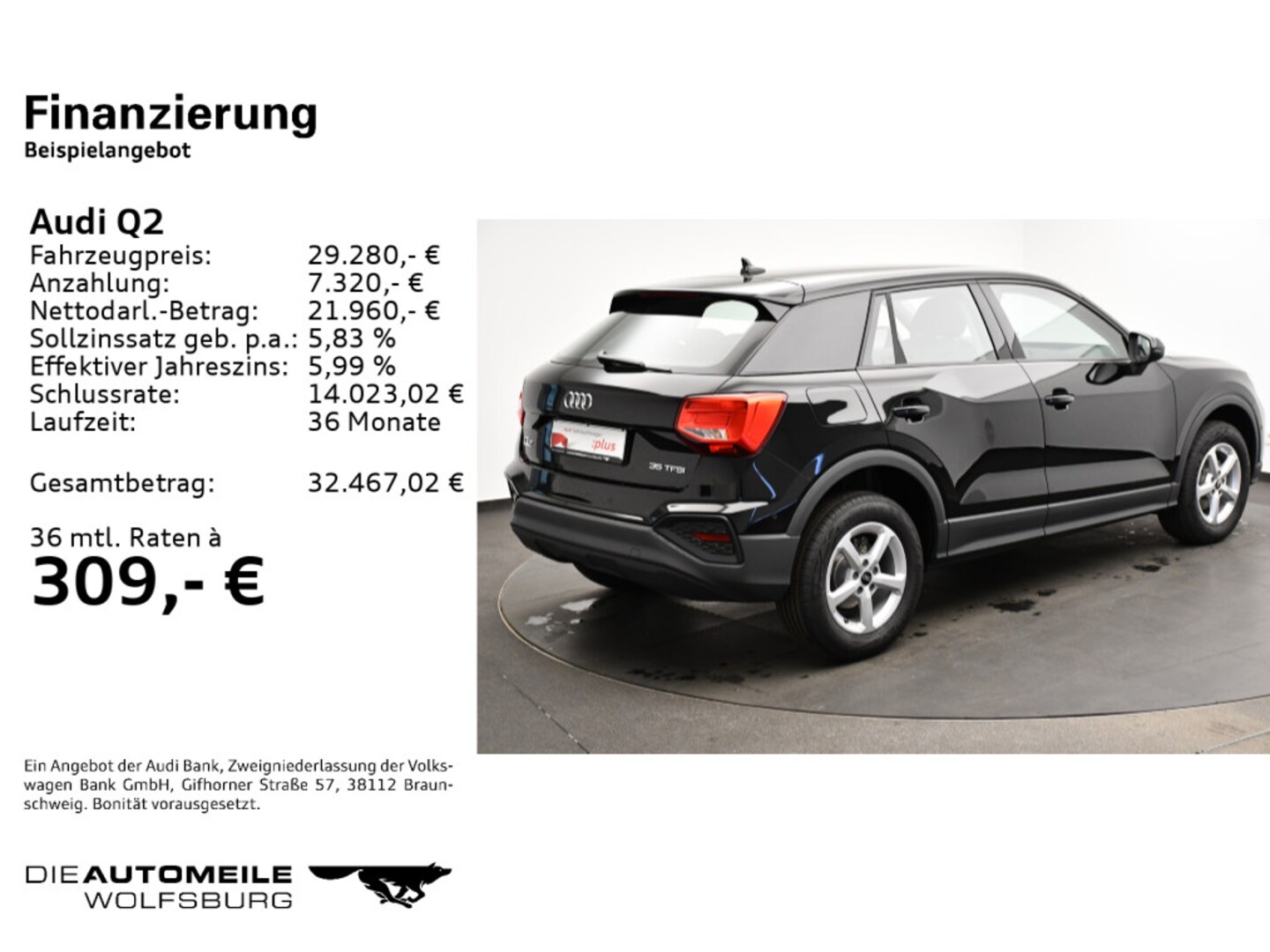 Bild über Audi Q2 35 TFSI S tronic - für weitere Informationen kontaktieren Sie den Audi Partner