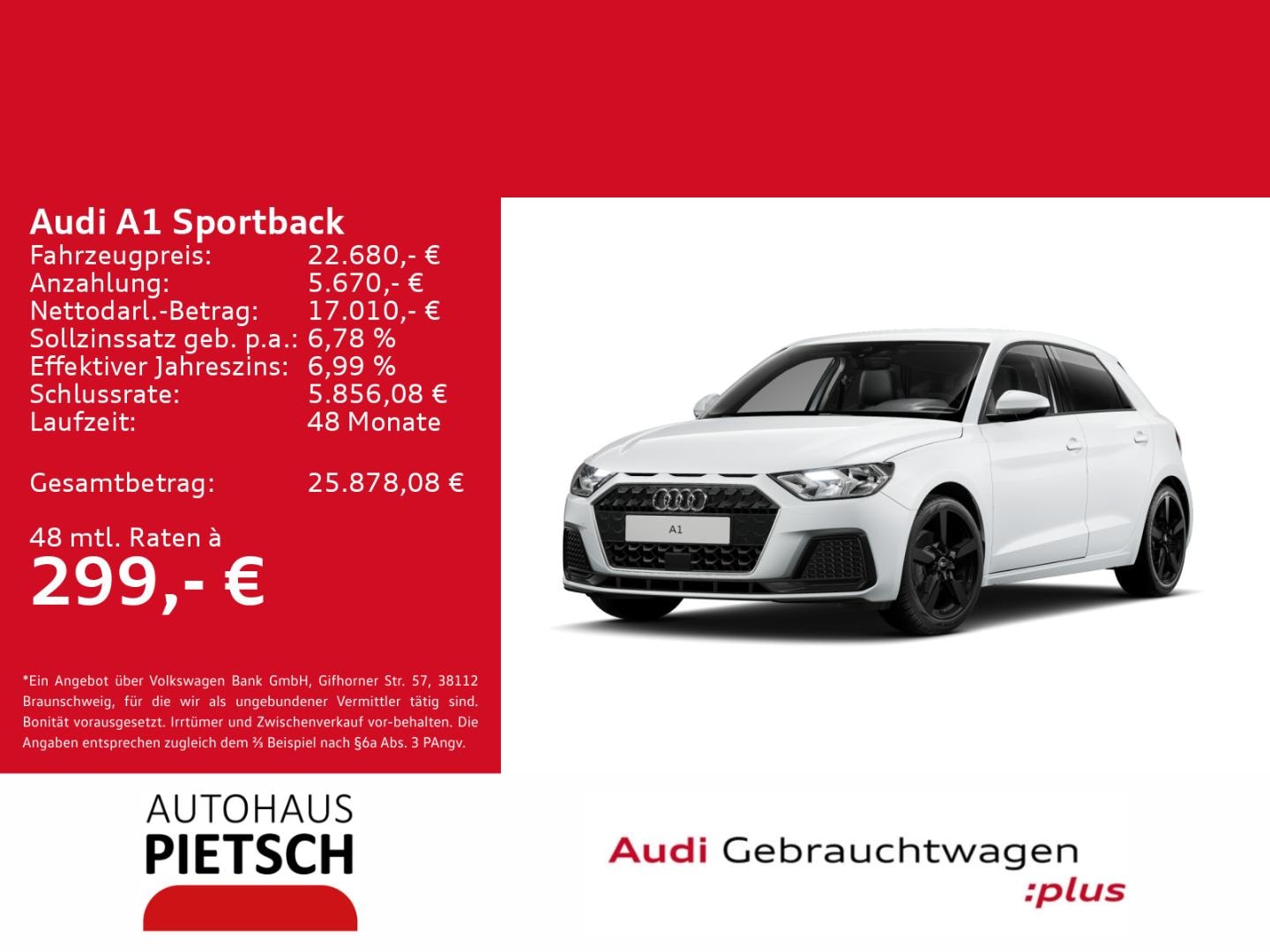 Bild über Audi A1 Sportback advanced 35 TFSI S tronic - für weitere Informationen kontaktieren Sie den Audi Partner