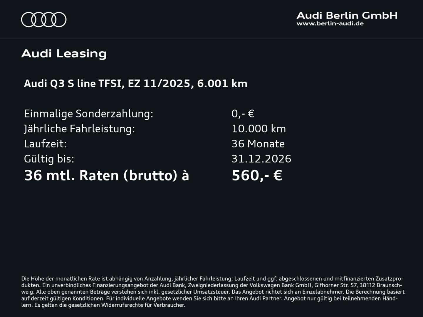 Bild über Audi Q3 SUV TFSI quattro 195 kW S tronic - für weitere Informationen kontaktieren Sie den Audi Partner