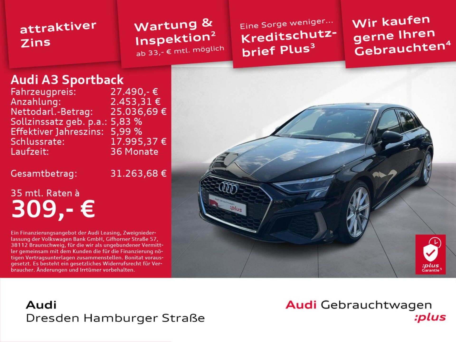 Audi A3 Sportback S line