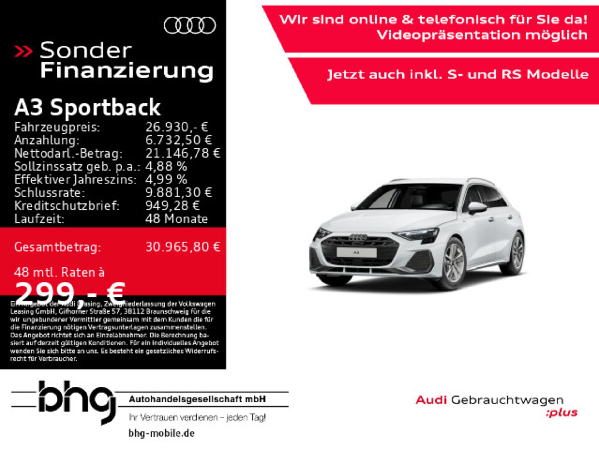 Audi A3 Sportback S line