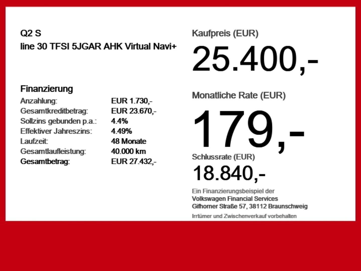 Bild über Audi Q2 S line 30 TFSI Schaltgetriebe - für weitere Informationen kontaktieren Sie den Audi Partner