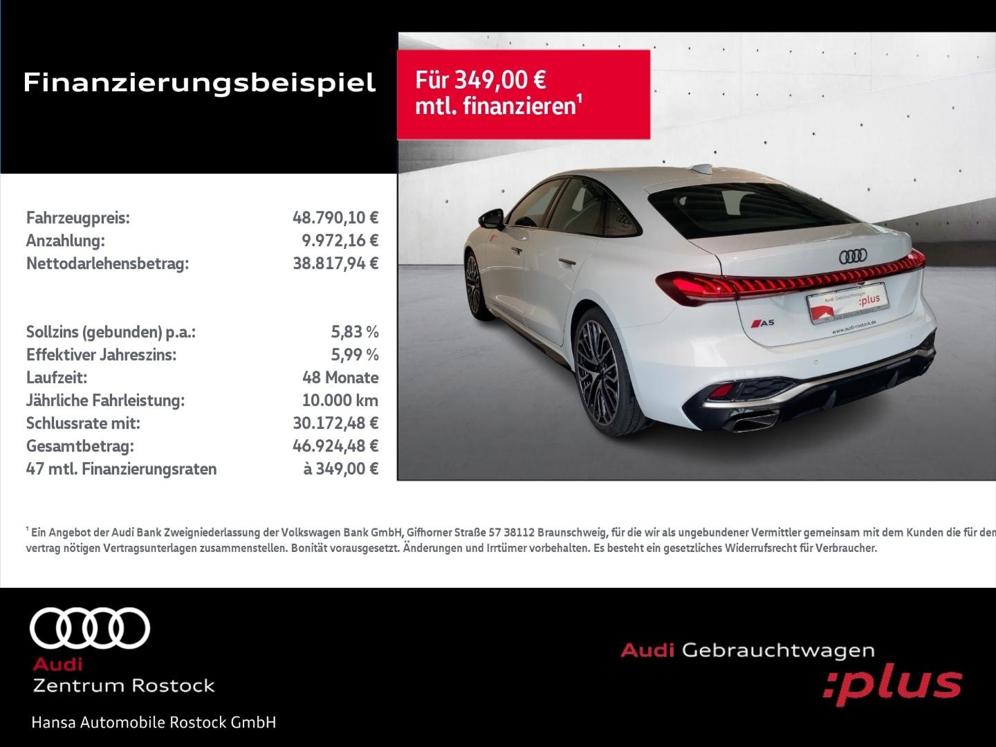 Bild über Audi A5 Limousine TFSI quattro S tronic - für weitere Informationen kontaktieren Sie den Audi Partner