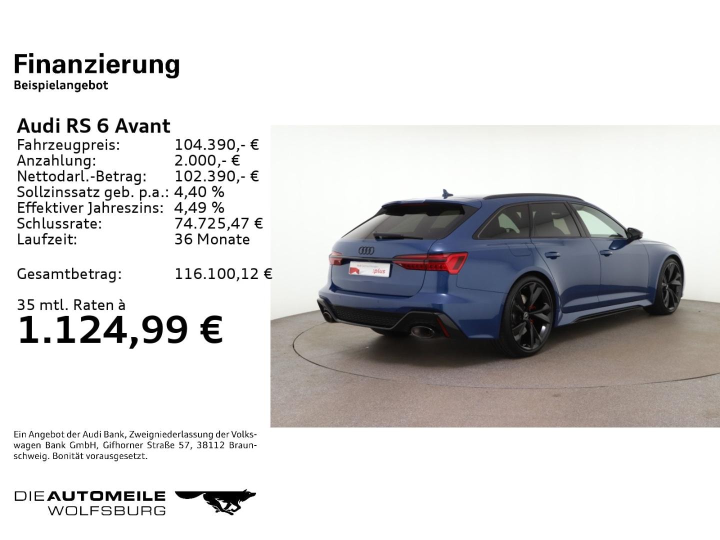 Bild über Audi RS 6 Avant TFSI quattro tiptronic - für weitere Informationen kontaktieren Sie den Audi Partner