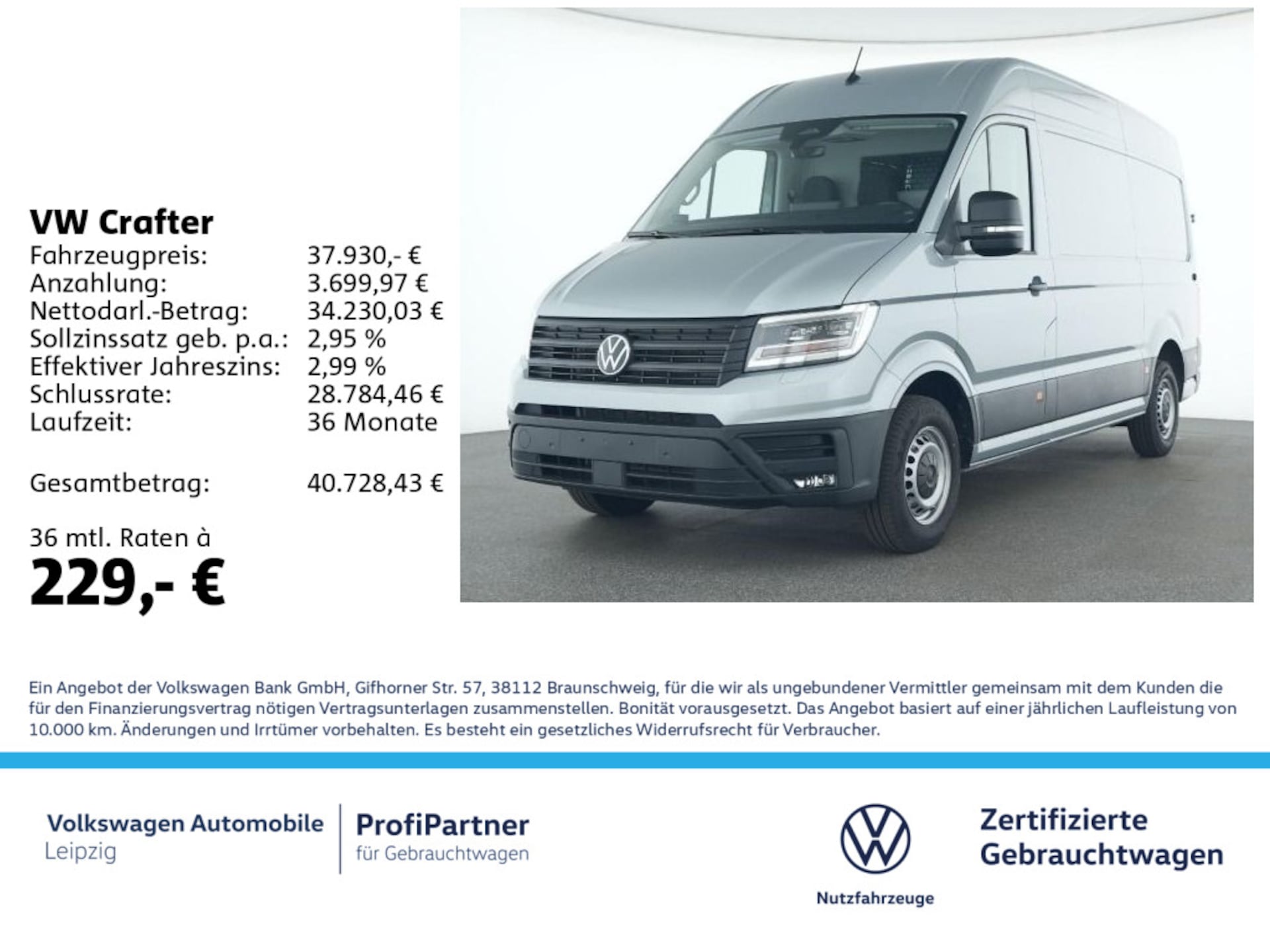 Volkswagen Crafter Kasten mittlerer Radstand