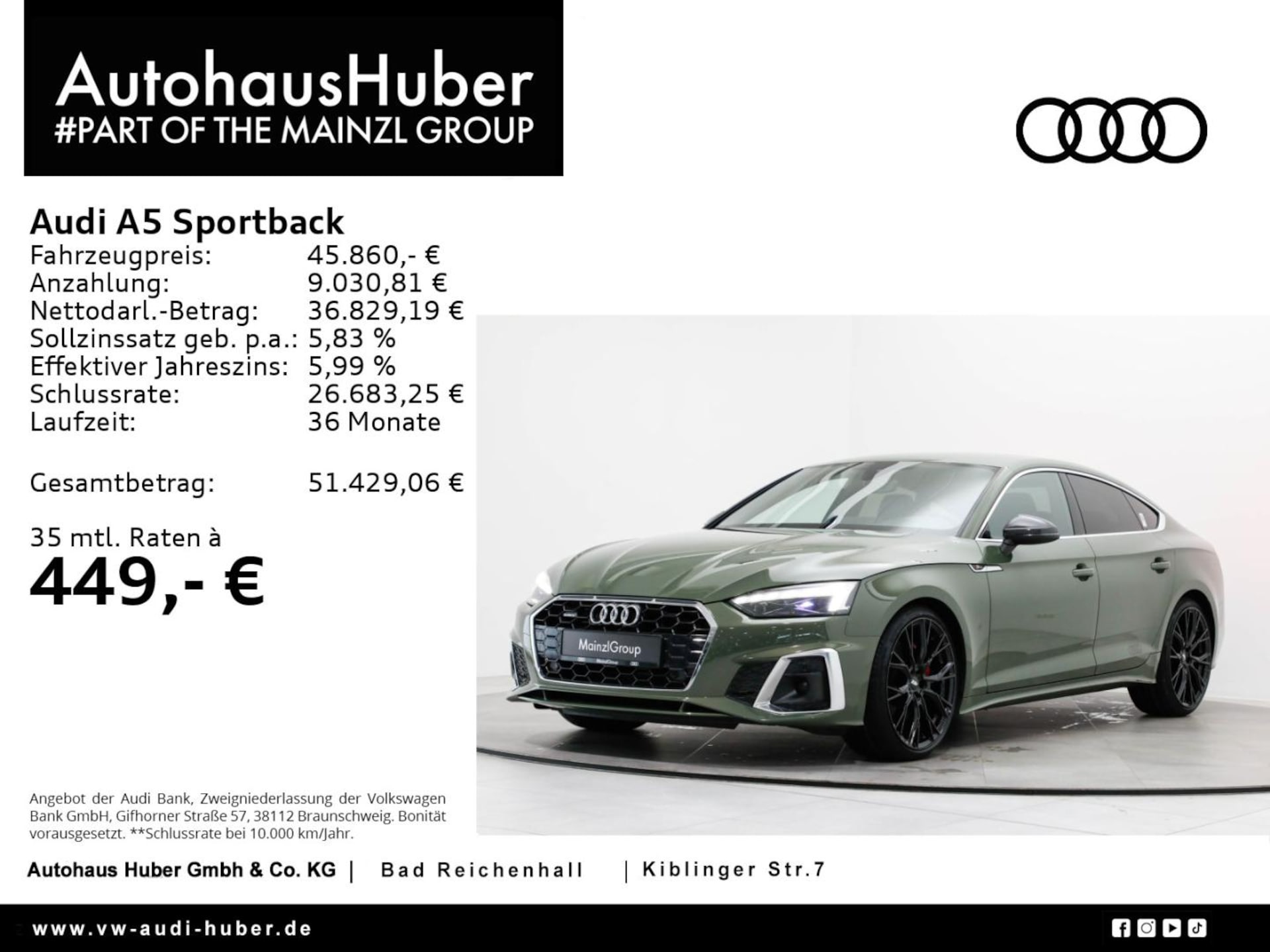 Audi A5 Sportback S line