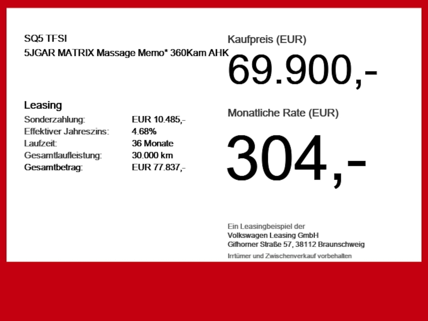 Bild über Audi SQ5 SUV TFSI 270 kW S tronic - für weitere Informationen kontaktieren Sie den Audi Partner