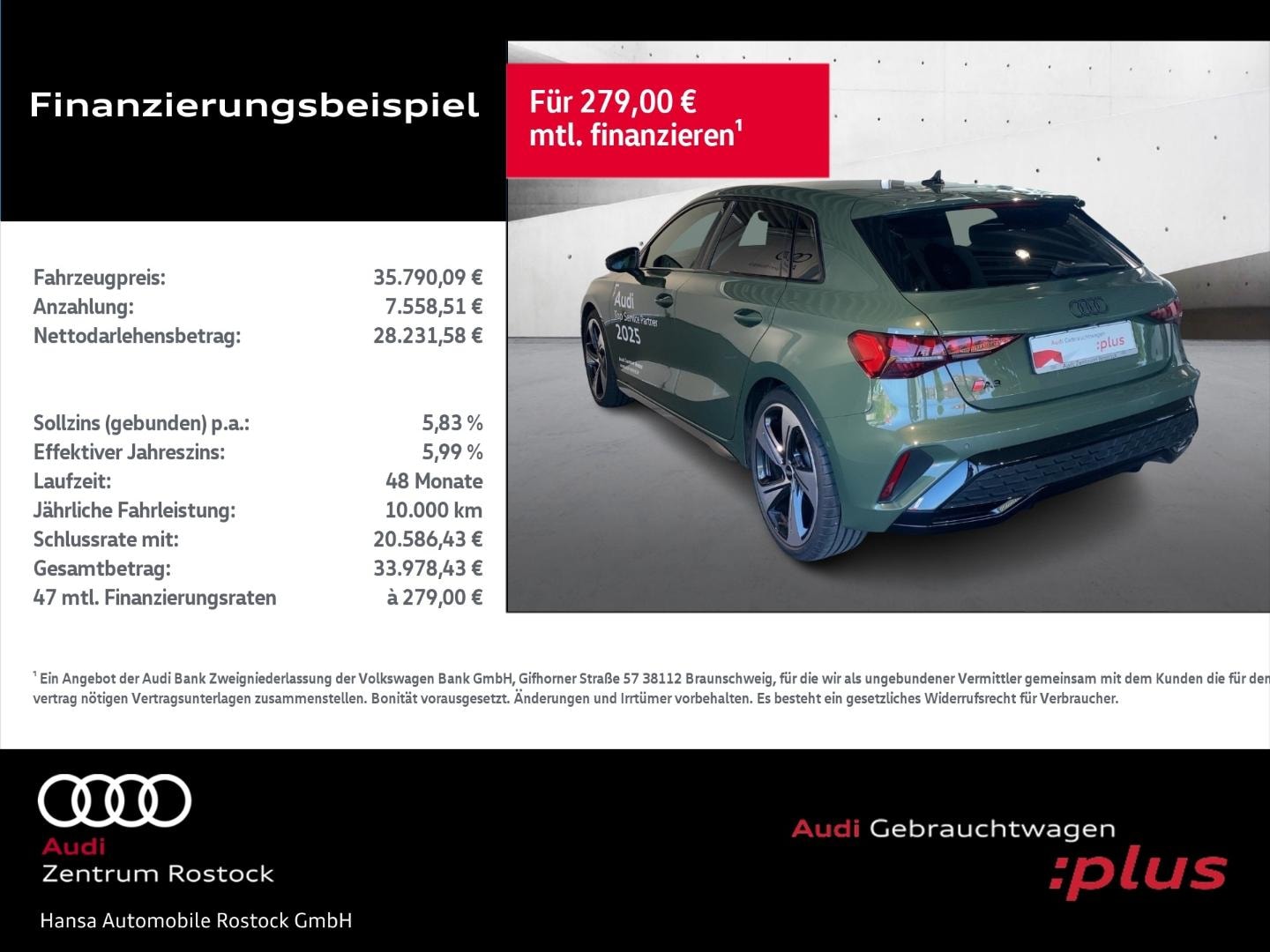 Bild über Audi A3 Sportback S line 35 TDI S tronic - für weitere Informationen kontaktieren Sie den Audi Partner