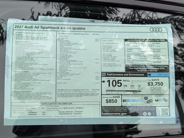 2027 Audi A6 Sportback e-tron
